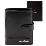 Portfel męski Pierre Cardin skórzany Black - Red Rfid