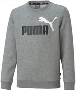 Bluza dla dzieci Puma ESS+ 2 Col Big Logo Crew FL szara rozmiar 116