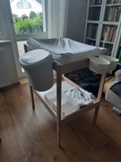 SNIGLAR Stół do przewijania – buk, 72x53 cm + akcesoria