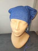 Vintage chusta trójkąt na głowę jeans dzieci kwiat