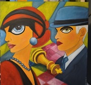 Między ruchem a milczeniem  obraz akrylowy 80x80 