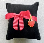 Małe czerwone serce serduszko ozdoba wstążka 3szt