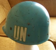 Hełm ONZ UN lata 50te lekki misje w Libanie kalkomanie