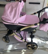 Wózek kolor jasny róż 3w1