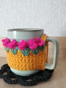 Prezent Dzień Babci i dziadka. Zestaw 2szt kubków z podkładkami i ocieplacz