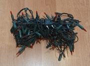 Stare lampki choinkowe czerwone 100 żarówek uszkodzone