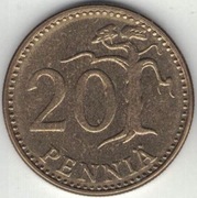 Finlandia 20 pennia 1972 - 22 mm - nr 1