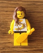 LEGO minifigurka ludzik Woman + Utensil Hairbrush 3852b