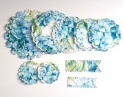 SERWETKI KORONKI SCRAPBOOKING ZESTAW BŁĘKITNA HORTENSJA.