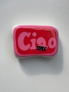 Italy, Ciao, Włochy magnes na lodówkę, malowany kamień