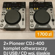2 Pioneer CDJ-400komplet odtwarzaczy Dj USB