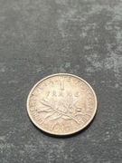 1 frank 1917 r. Francja srebro siewca ładny