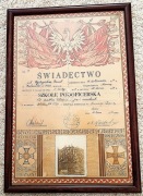 14 Pułk Ułanów Jazłowieckich. Świadectwo Szkoła Podoficerska z 1933r.