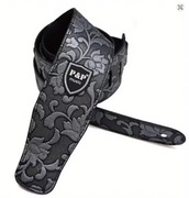 Pasek do Gitary Szeroki 6.5cm Skóra PU Haftowany Miękki Nowy