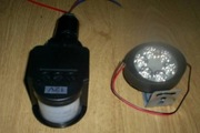 czujnik ruchu i zmierzchu 12v + lampa led
