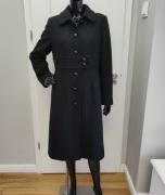 czarny długi płaszcz wiosna jesień Marie Philippe L/XL domieszka wełny