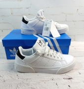 Buty Adidas Originals Court Tourino W Damskie Białe z Czarnymi Akcent