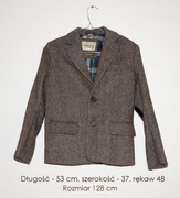 Marynarka chłopcy 128, wełna, jodełka, retro, łaty
