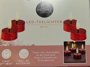 4x Świeca / wkład do znicza LED czerwony