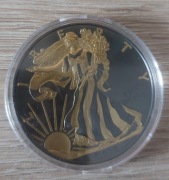 Moneta Liberty  Ag platerowana Au