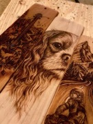 Ręcznie wypalana zakładka ze zwierzęciem pies kot Cavalier rękodzieło