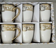 6szt kubki biało złote glamour 350ml