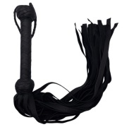 Flogger ze skóry naturalnej - klasyczny w kolorze czarnym - 24 paski skóry