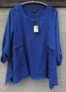 Granatowa, kobaltowa asymetryczna tunika r.42/44