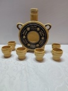 Ceramiczna karafka MANIERKA 1L + 6 kieliszków PRL