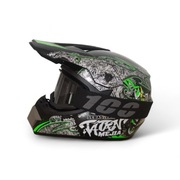 Kask motocyklowy + gogle Cross Quad Atv Off Road Prezent 