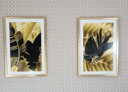 Obrazy dwie sztuki 63 x 43  cm złoto czerń