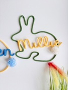 Personalizowany królik z imieniem dekoracja ścienna do pokoju dziecka