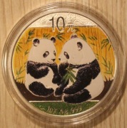 PANDA 10 YUAN 2009 CHINY  KOLOR - 1 OZ MENNICZA