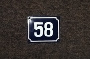 tabliczka emaliowana na dom z nr 58 