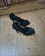 SEXY SZPILKI BUTY 36 Z KORONKĄ SKÓRA Graceland 