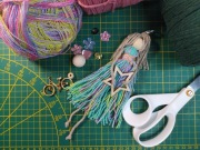 Lalka breloczek makrama, sznurek 