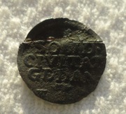 August III Sas Grubas Wettyn Gdańsk 1 szeląg solidus 1754 WR Uszkodzony