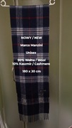 Marco Manzini  NOWY  Szal wełniany z kaszmirem, 10% Kaszmir, 180 x 30 cm