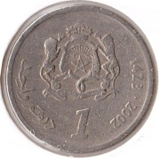 MAROKO, 1 dinar 2002 (1423), Y# 117, F