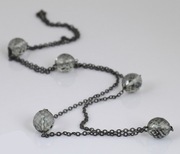 Naszyjnik Łańcuszkowy Szary Dymny