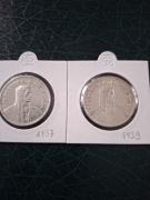 Szwajcaria 5 franków 1937 i 1939 rok 2 srebrne monety