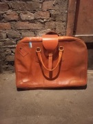 Walizka retro, lata 70., skóra naturalna