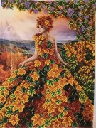 Obraz haftowany koralikami Pani Jesień 