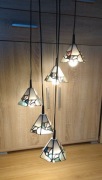 Lampa wisząca witrażowa styl Tiffany 5 kloszy