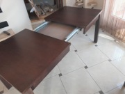 stół rozkładany 90 / 150-270 dokładki 6 krzeseł wenge dąb imperium