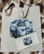 majestatyczny górski wilk - eko torba + psująca saszetka 