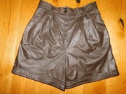 Skórzane brązowe spodenki, skóra naturalna roz S/M