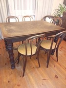 Stół drewniany, rozkladany +5 krzeseł