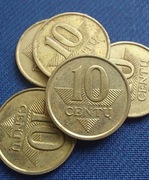 Moneta Litwa 10 centów 1997