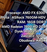 Komputer stacjonarny | 16GB RAM | Amd Fx 6300